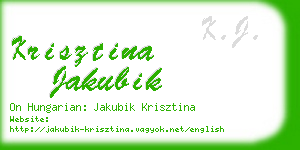 krisztina jakubik business card